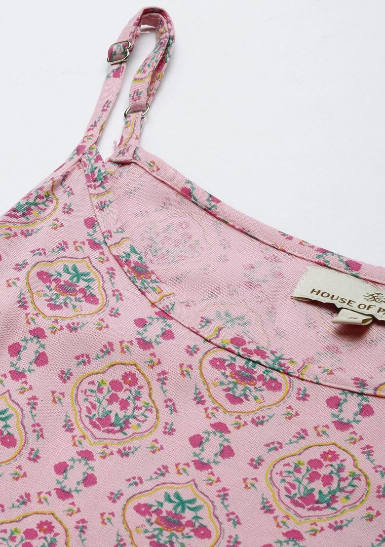 Pink Printed Kurtas - Indya