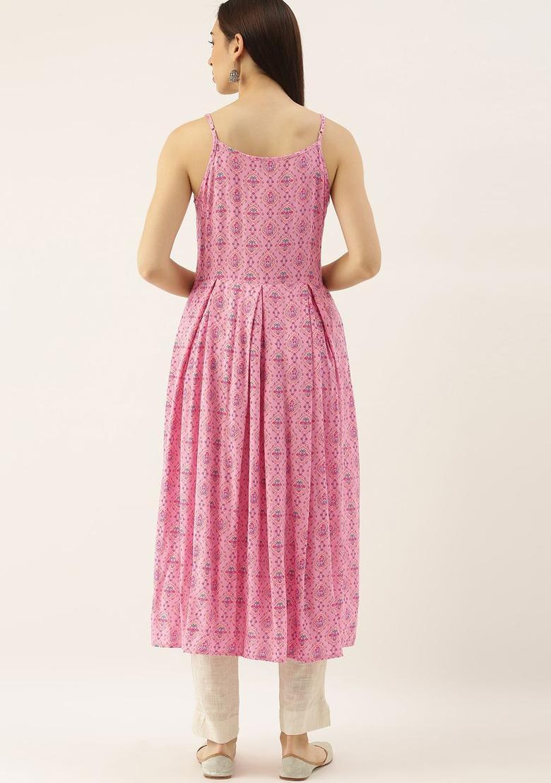 Pink Printed Kurtas - Indya
