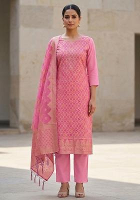Pink Embroidered Silk Salwar Kameez