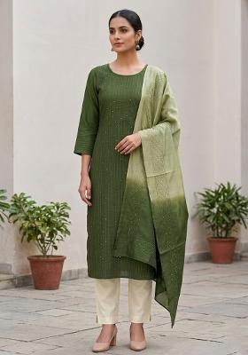 Green Embellished Georgette Salwar Kameez