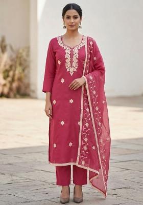 Pink Embroidered Silk Salwar Kameez