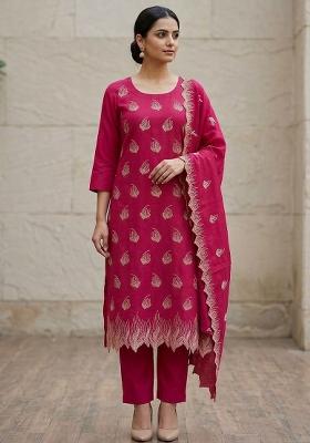 Pink Embroidered Silk Salwar Kameez