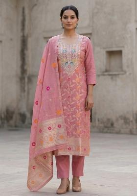 Pink Embroidered Silk Salwar Kameez