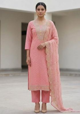 Pink Embroidered Silk Salwar Kameez
