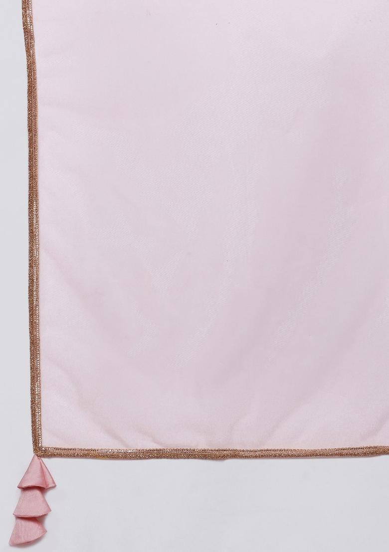 Pink Yoke Design Silk Blend Anarkli Sets - Indya
