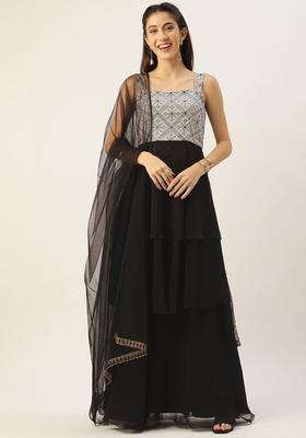Black Yoke Design Georgette Kurta Sets