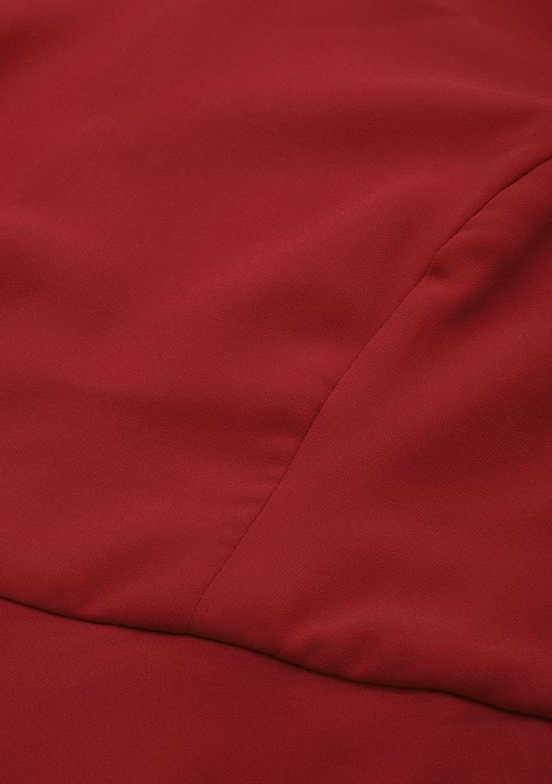 Maroon Solid Georgette Anarkli Sets - Indya
