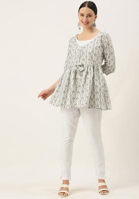 White Solid Viscose Kurta Sets