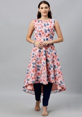 Pink Printed Georgette Kurta Sets