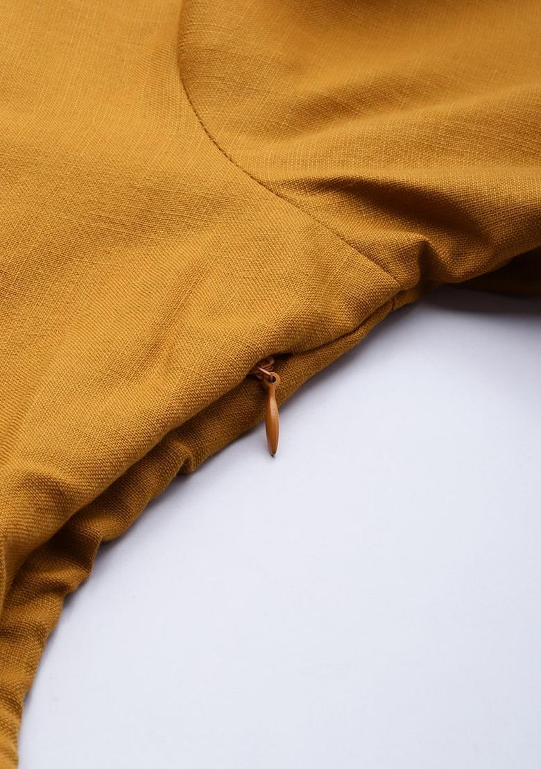 Mustard Solid Viscose Kurta Sets - Indya