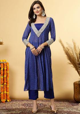 Blue Yoke Design Georgette Kurta Sets