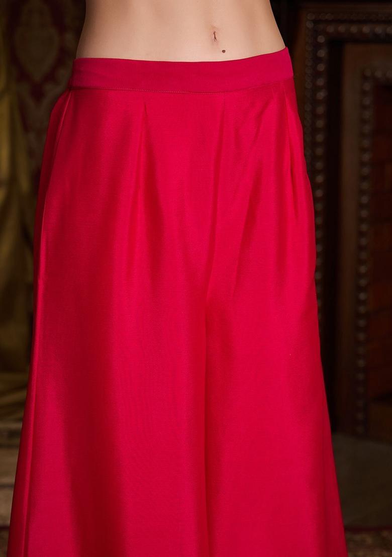 Pink Embroidered Chinon Kurta Sets - Indya