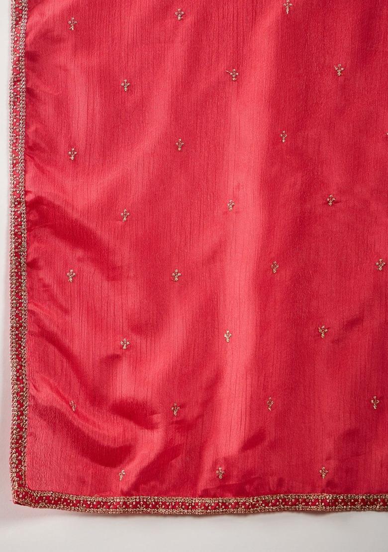 Pink Embroidered Chinon Kurta Sets - Indya