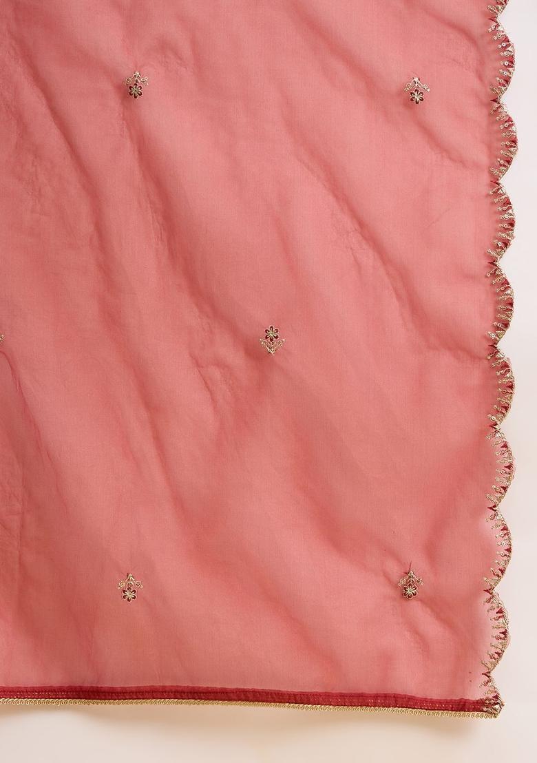 Burgundy Embroidered Silk Blend Kurta Sets - Indya