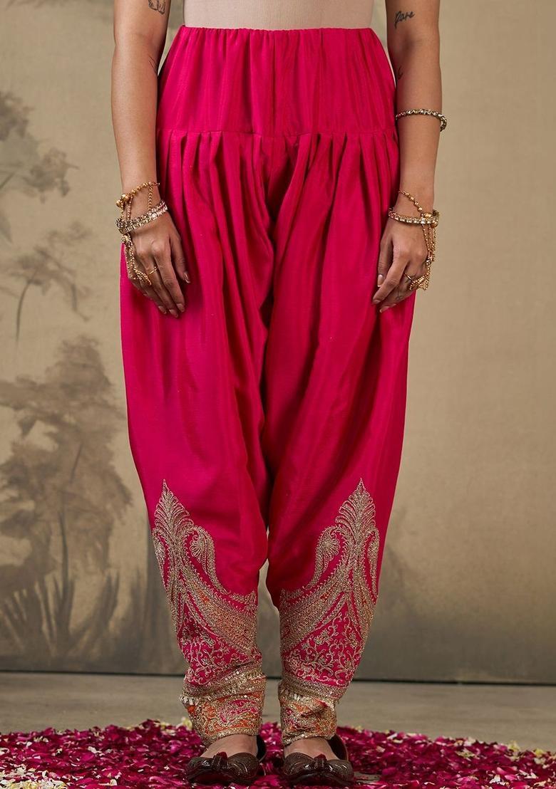 Orange Embroidered Polyester Anarkli Sets - Indya