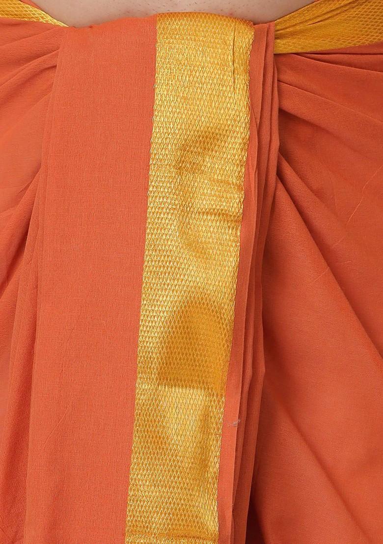 Orange Panchakacham With Angavastram For Men - Indya