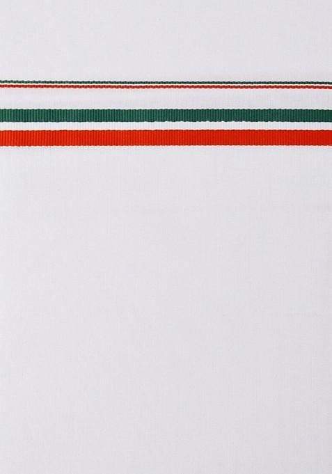 White Shirt Collar Short Sleeves Shirt With Veshti For Men