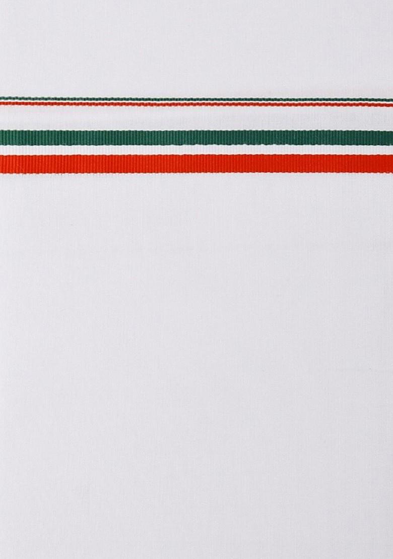 White Shirt Collar Short Sleeves Shirt With Veshti For Men