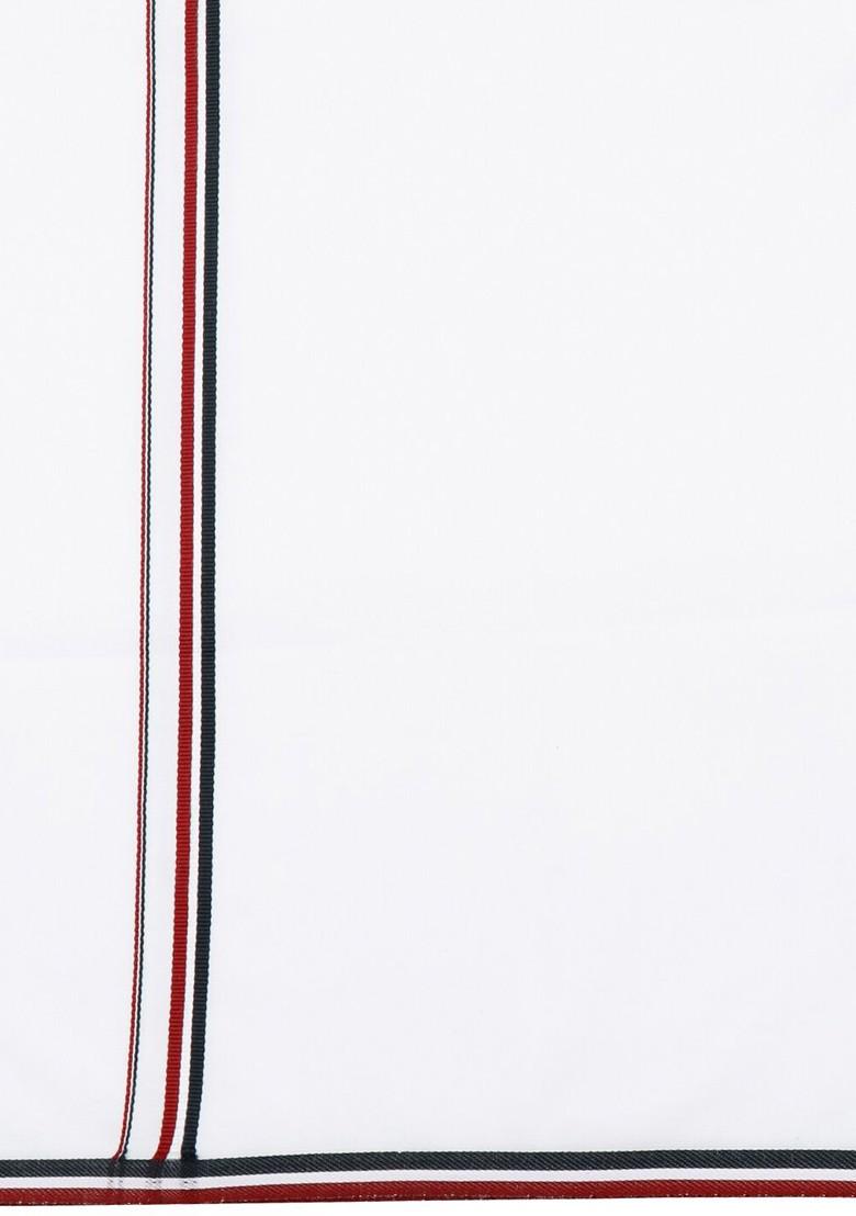 White Shirt Collar Long Sleeves Shirt With Veshti For Men