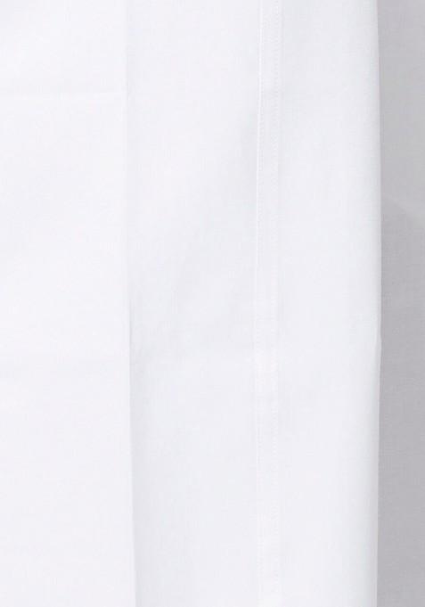 White Mandarin Collar Pure Cotton Kurta With Veshti For Men
