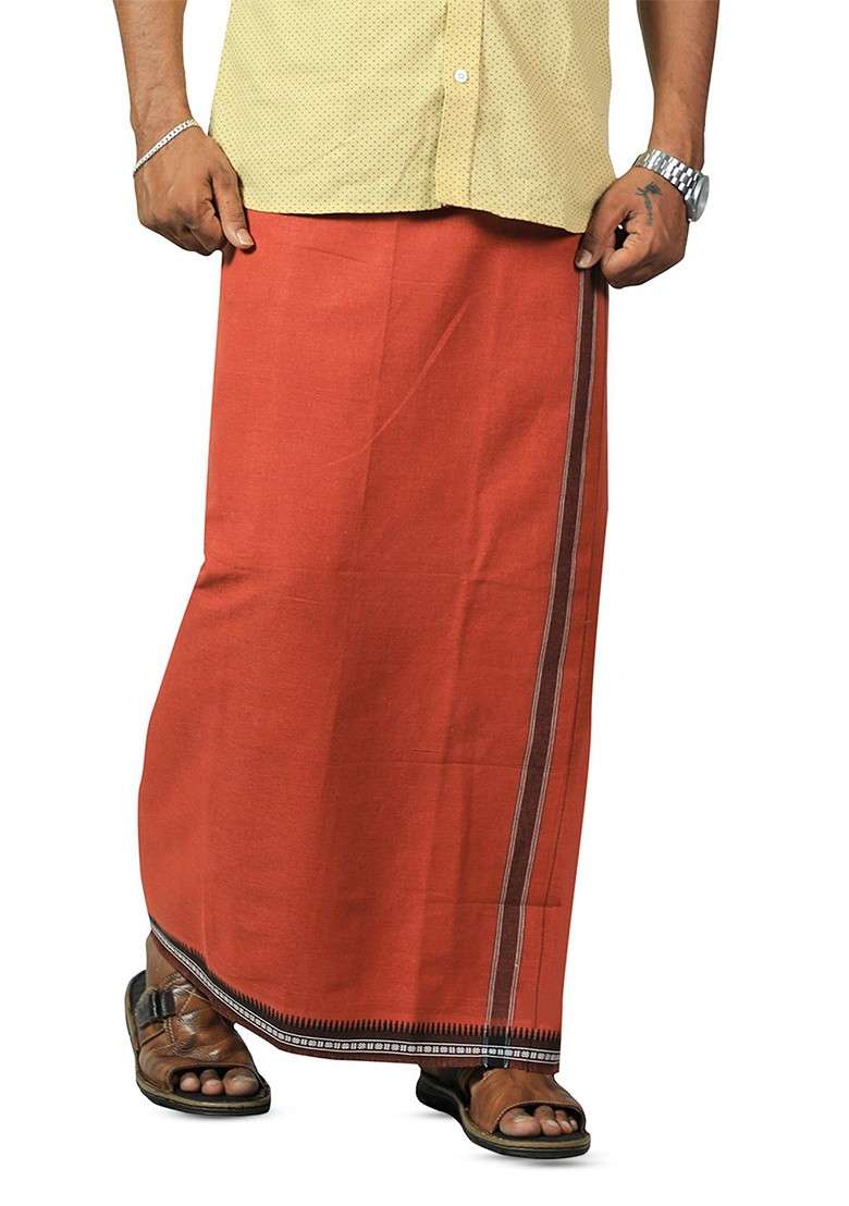 Grey Cotton Pack Of 2 Cotton Dhotis For Men - Indya