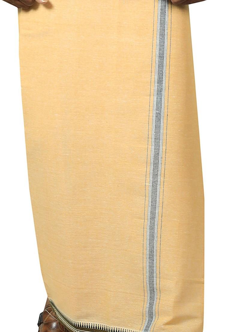 Beige Cotton Selection Of 5 Kerala Style Thalapathi Pure Cotton Dhotis For Men