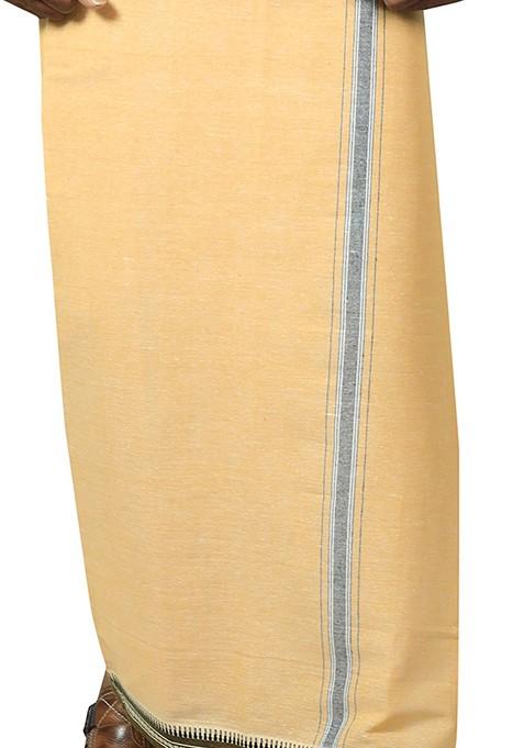 Beige Cotton Selection Of 5 Kerala Style Thalapathi Pure Cotton Dhotis For Men