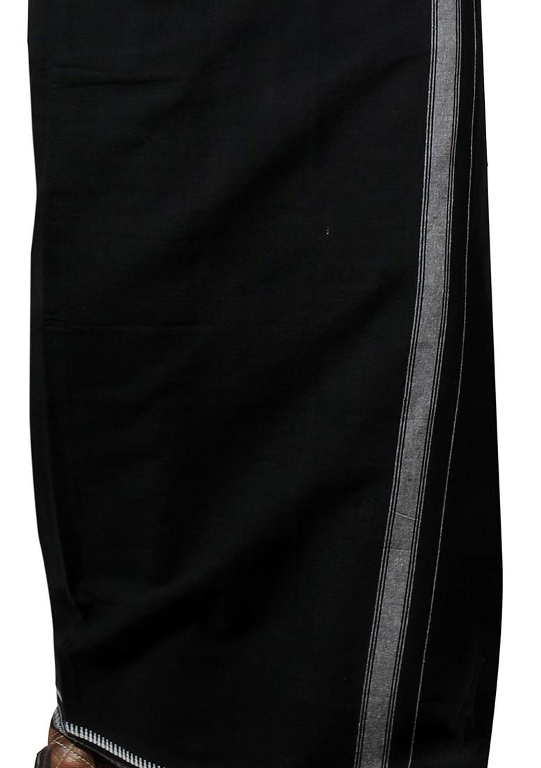 Black Cotton Selection Of 2 Kerala Style Thalapathi Pure Cotton Dhotis For Men