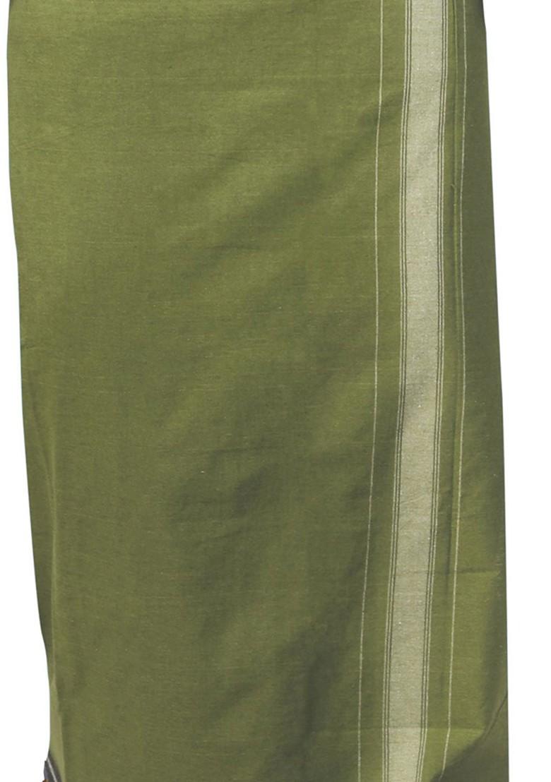 Green Cotton Selection Of 3 Pure Cotton Dhotis For Men