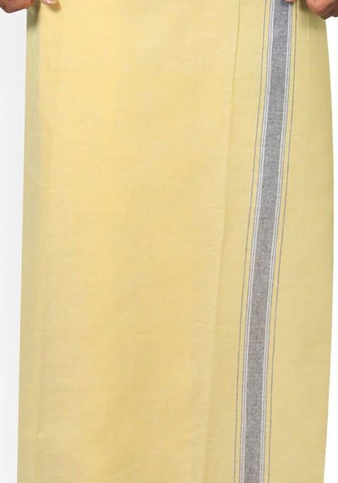 Yellow Cotton Selection Of 5 Kerala Style Thalapathi Pure Cotton Dhotis For Men