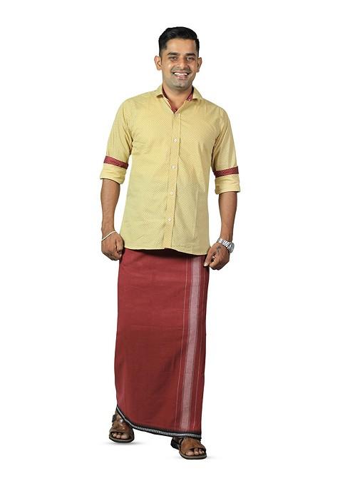 Black Cotton Pack Of 2 Solid Cotton Dhotis For Men