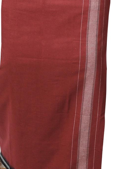 Red Cotton Pack Of 2 Cotton Dhotis For Men