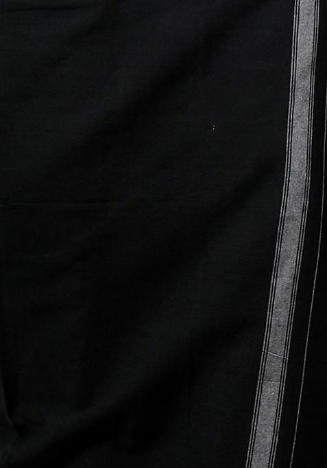 Black Cotton Pack Of 2 Kerala Style Thalapathi Border Pure Cotton Dhotis For Men