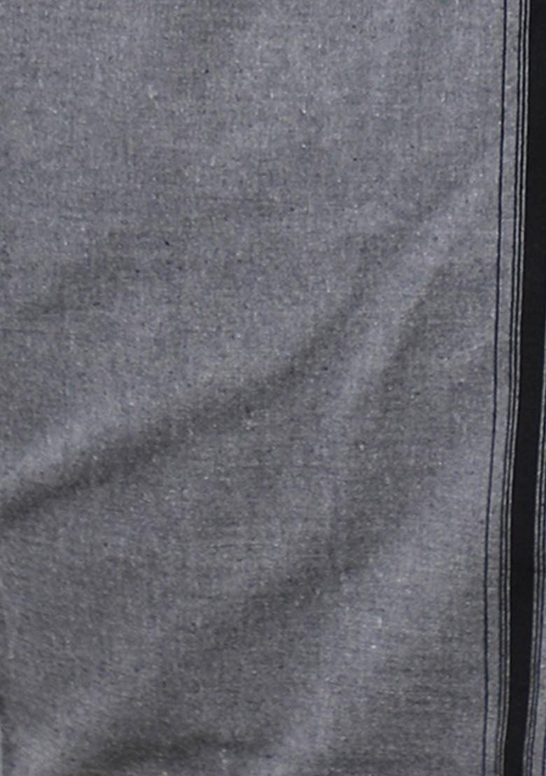 Grey Cotton Selection Of 2 Kerala Style Thalapathi Pure Cotton Dhotis For Men - Indya