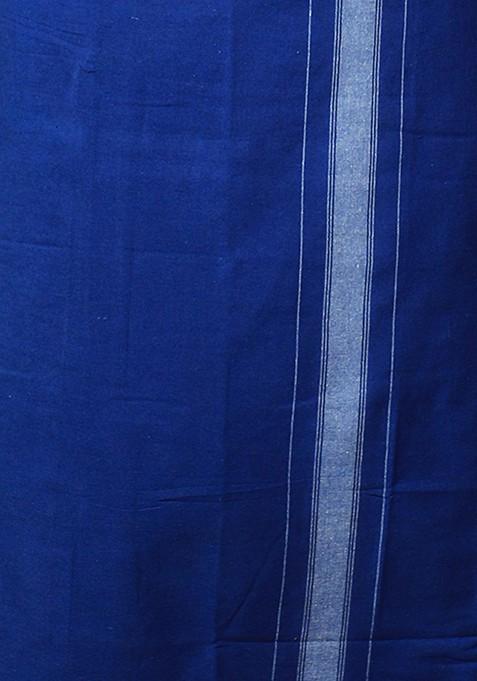 Orange Cotton Pack Of 2 Kerala Style Thalapathi Border Cotton Dhotis For Men