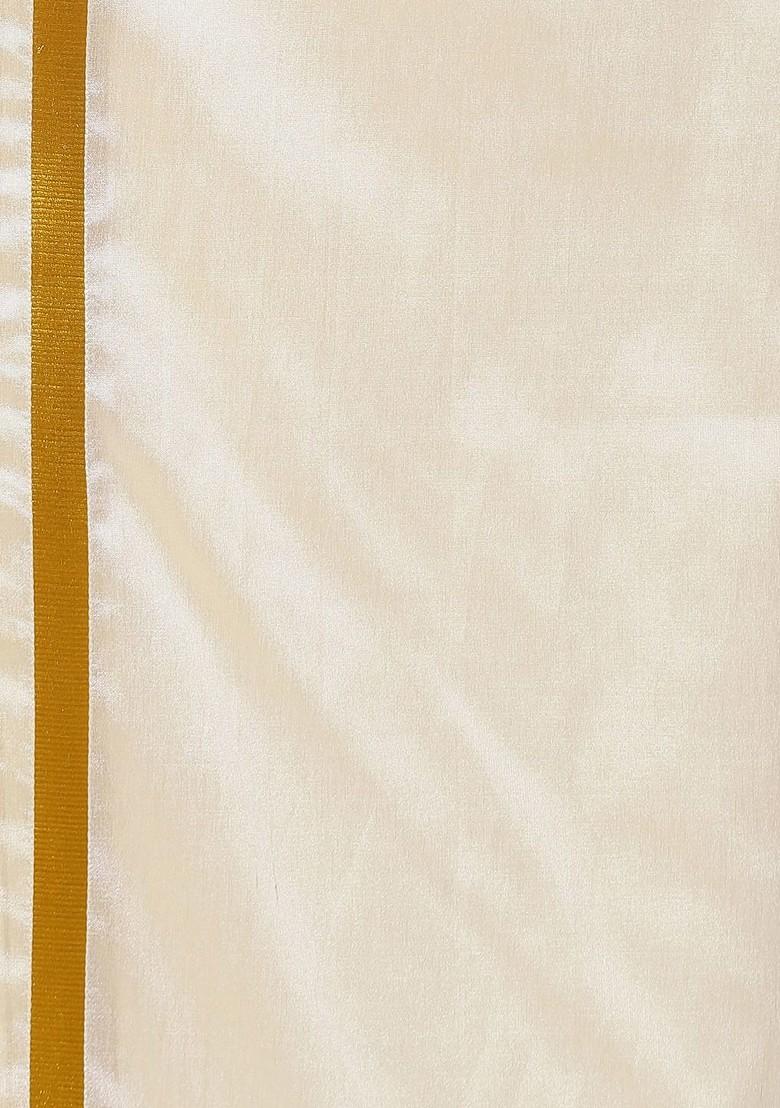 Cream Solid Dhoti For Men - Indya