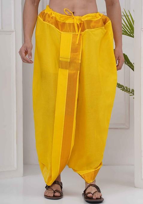 Yellow Colour Dhotipant For Men — view on Indya