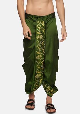 Green Green Printed Dhoti For Men