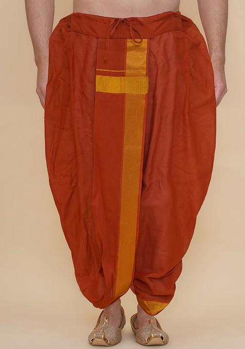 Brown Cotton Dhoti Pants For Men — view on Indya