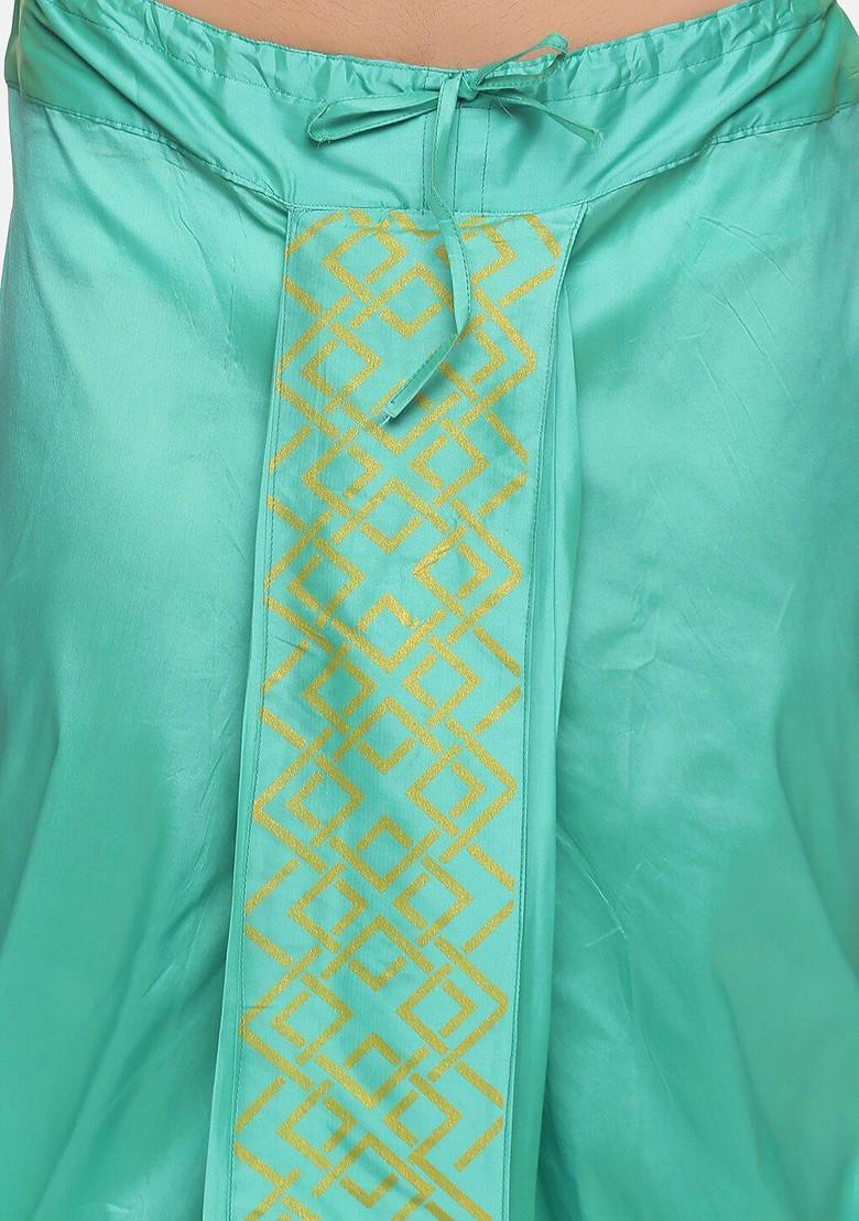 Green Green Printed Dhoti Pant For Men
