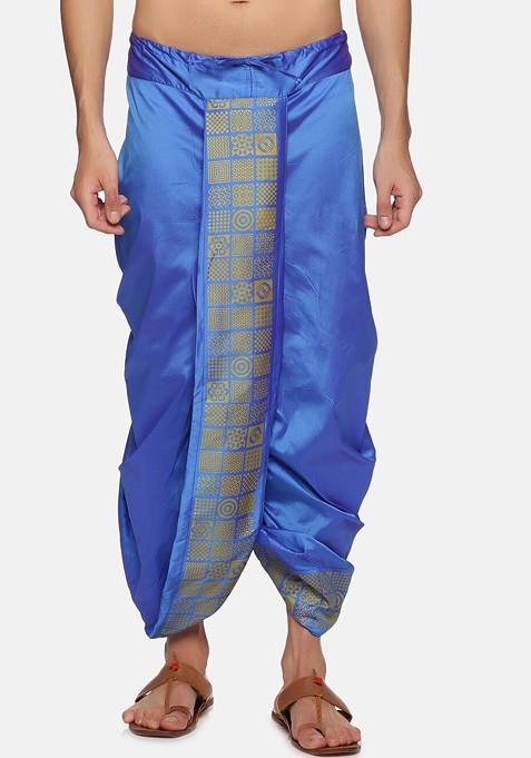 Blue Blue Printed Dhoti For Men
