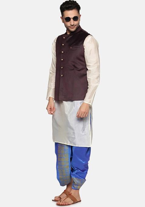 Blue Blue Printed Dhoti For Men