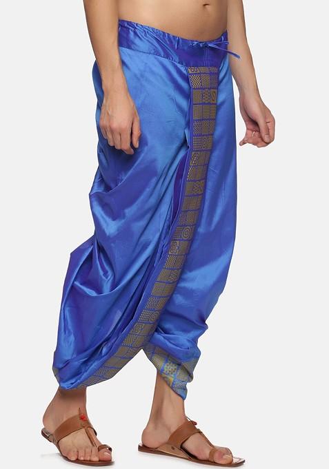 Blue Blue Printed Dhoti For Men