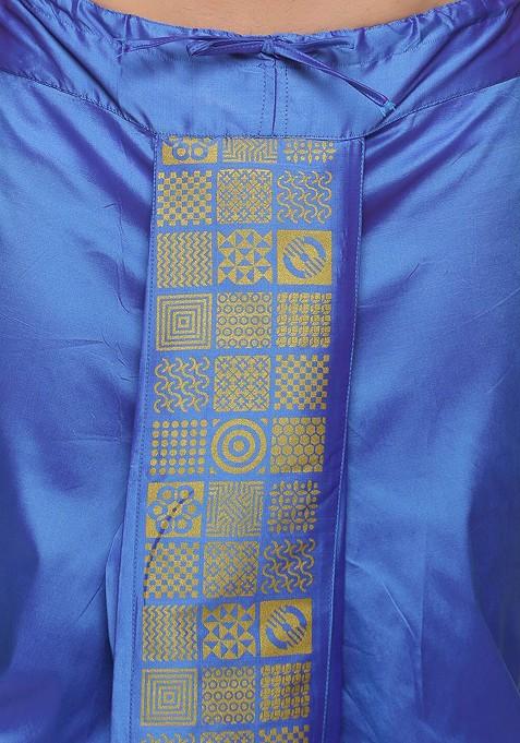 Blue Blue Printed Dhoti For Men