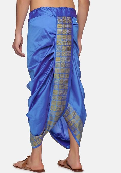 Blue Blue Printed Dhoti For Men