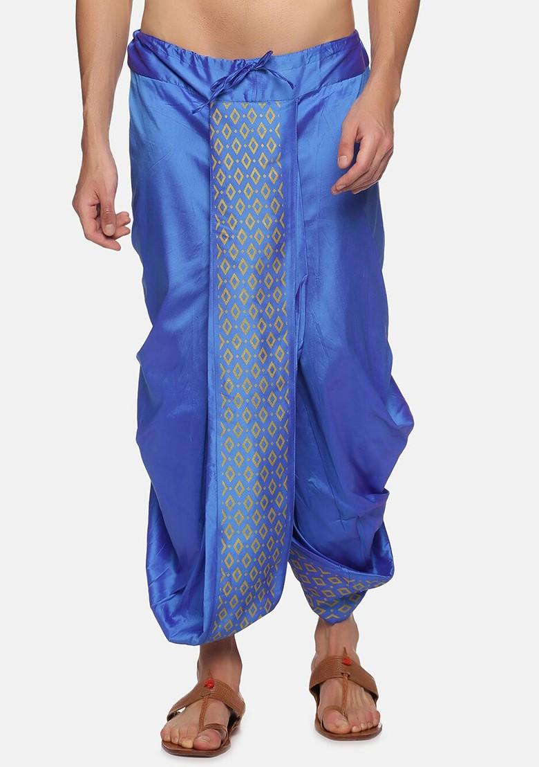 Blue Blue Printed Dhoti For Men