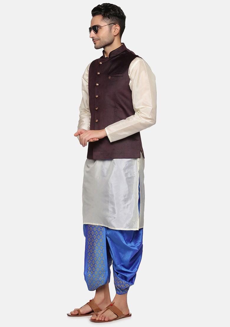 Blue Blue Printed Dhoti For Men