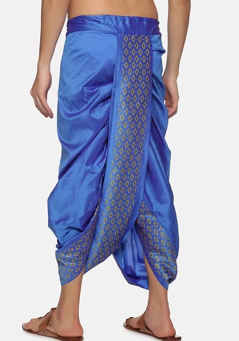 Blue Blue Printed Dhoti For Men