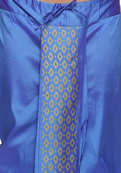 Blue Blue Printed Dhoti For Men