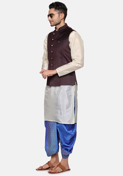 Blue Blue Printed Dhoti For Men